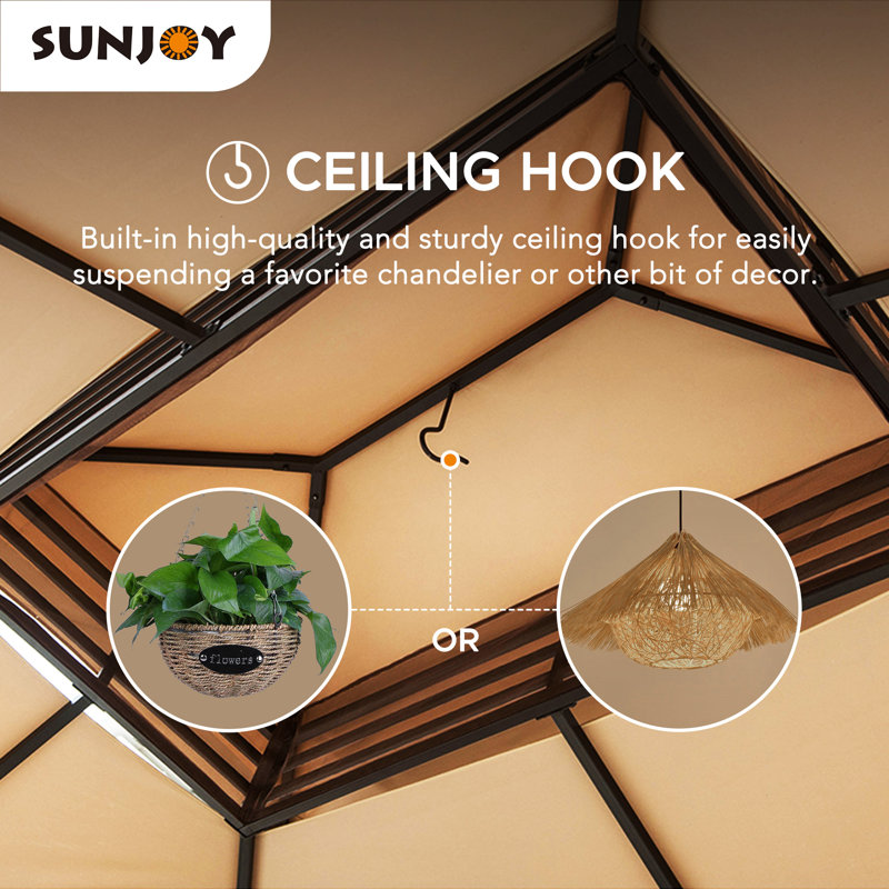 Sunjoy 11 ft. x 13 ft. Gazebos with Planters, Contempo Sunjoy 11 ft. x 13 ft. Gazebos with Planters, Contempo